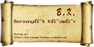 Borovnyák Kázmér névjegykártya